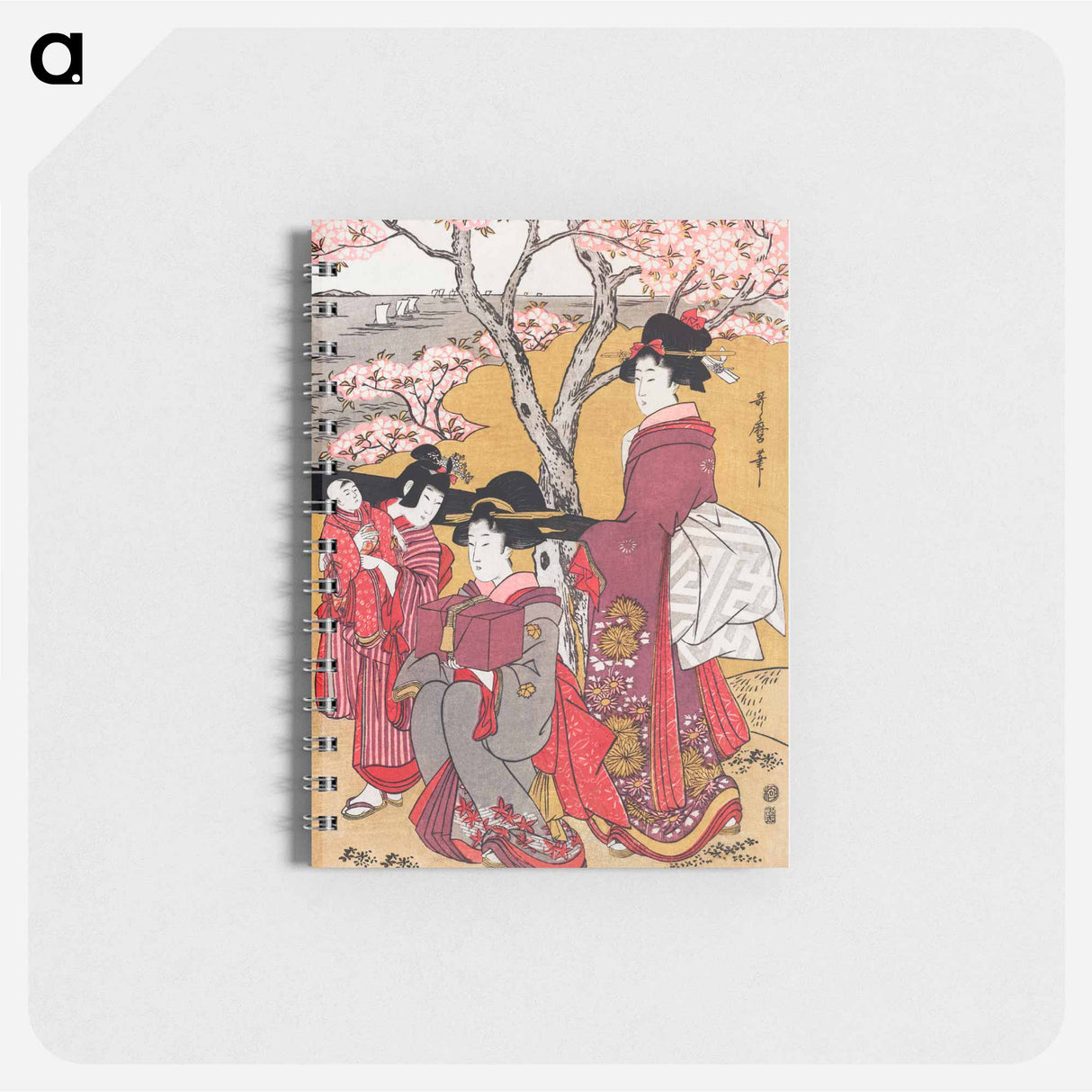 Japanese women and cherry blossom - 喜多川 歌麿 Memo.