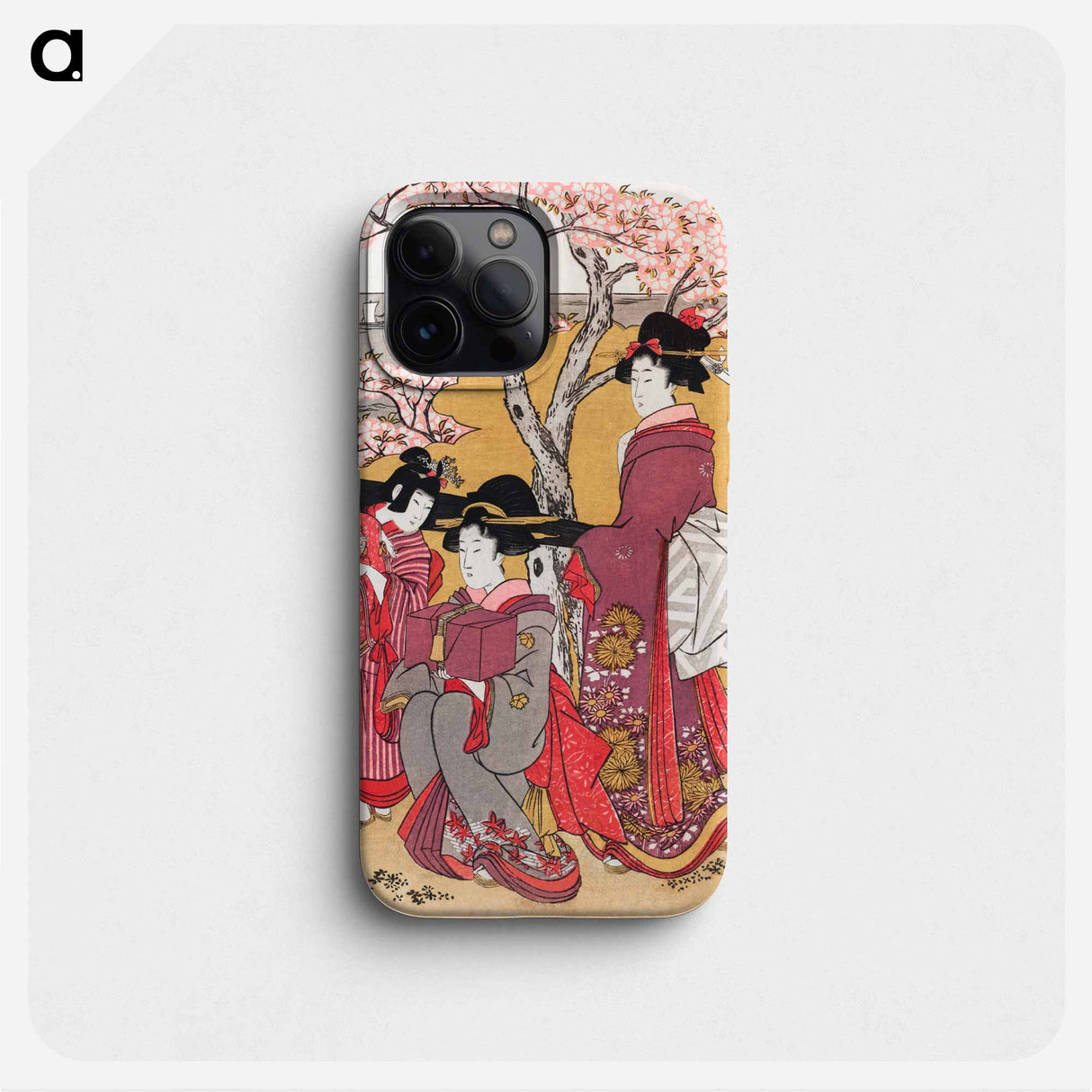 Japanese women and cherry blossom - 喜多川 歌麿 Phone Case.