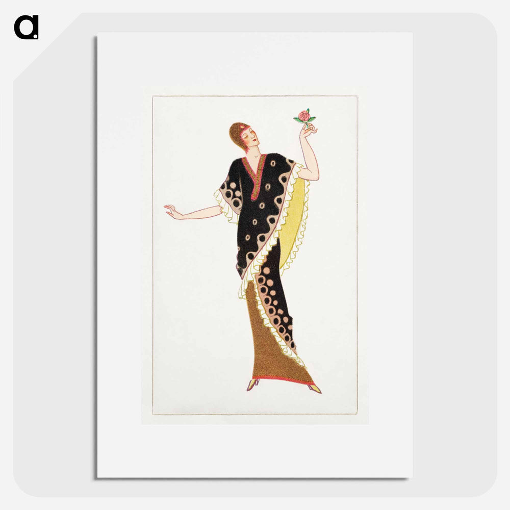 Woman in a black tubular dress - オットー フリードリヒ カール レンデッケ Poster.