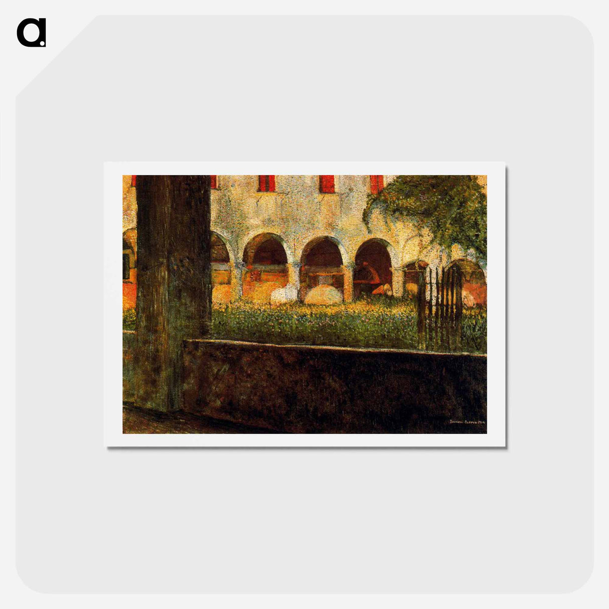 アートポストカード-Cloister of S. Onofrio - ウンベルト ボッチョーニ Postcard.