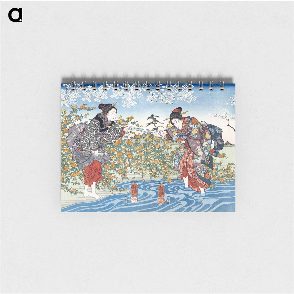 Japanese girls by Ide Tama River - 歌川 国芳 Memo.