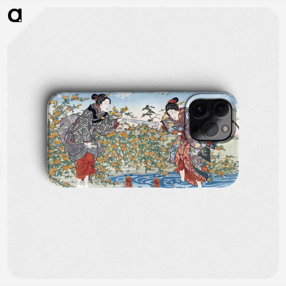Japanese girls by Ide Tama River - 歌川 国芳 Phone Case.