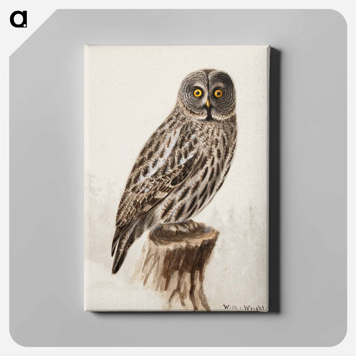 Great grey owl - ヴィルヘルム フォン ライト Canvas.