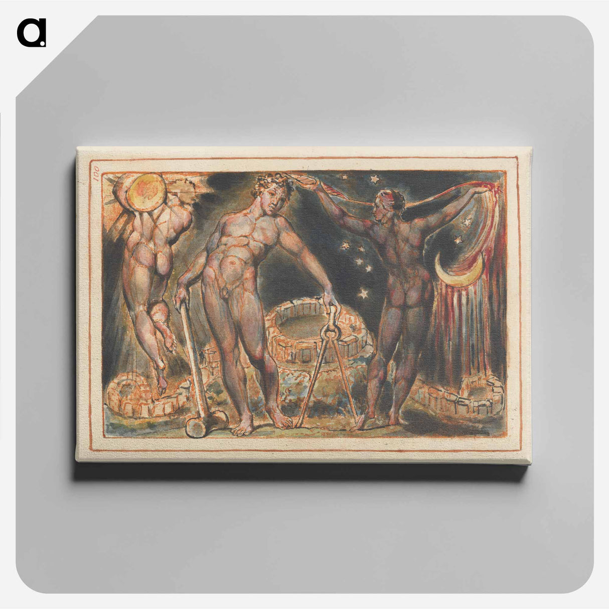 Jerusalem, Plate 100 - William Blake Canvas.