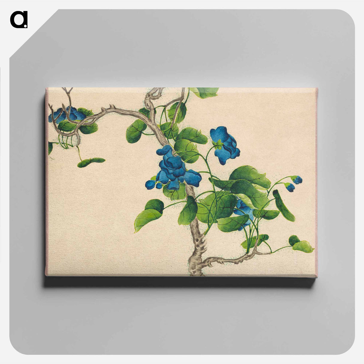 Climbing Blue Flowers - Ruoa Zhang Canvas.
