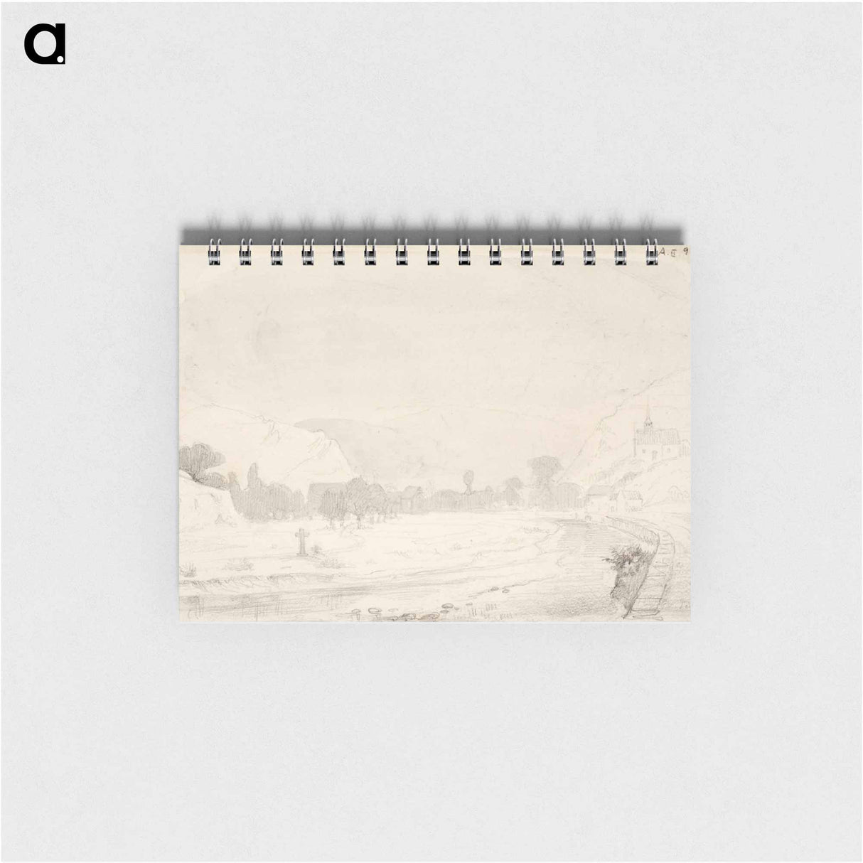 Landscape with brook, church and mountain - アンダース エクマン Memo.