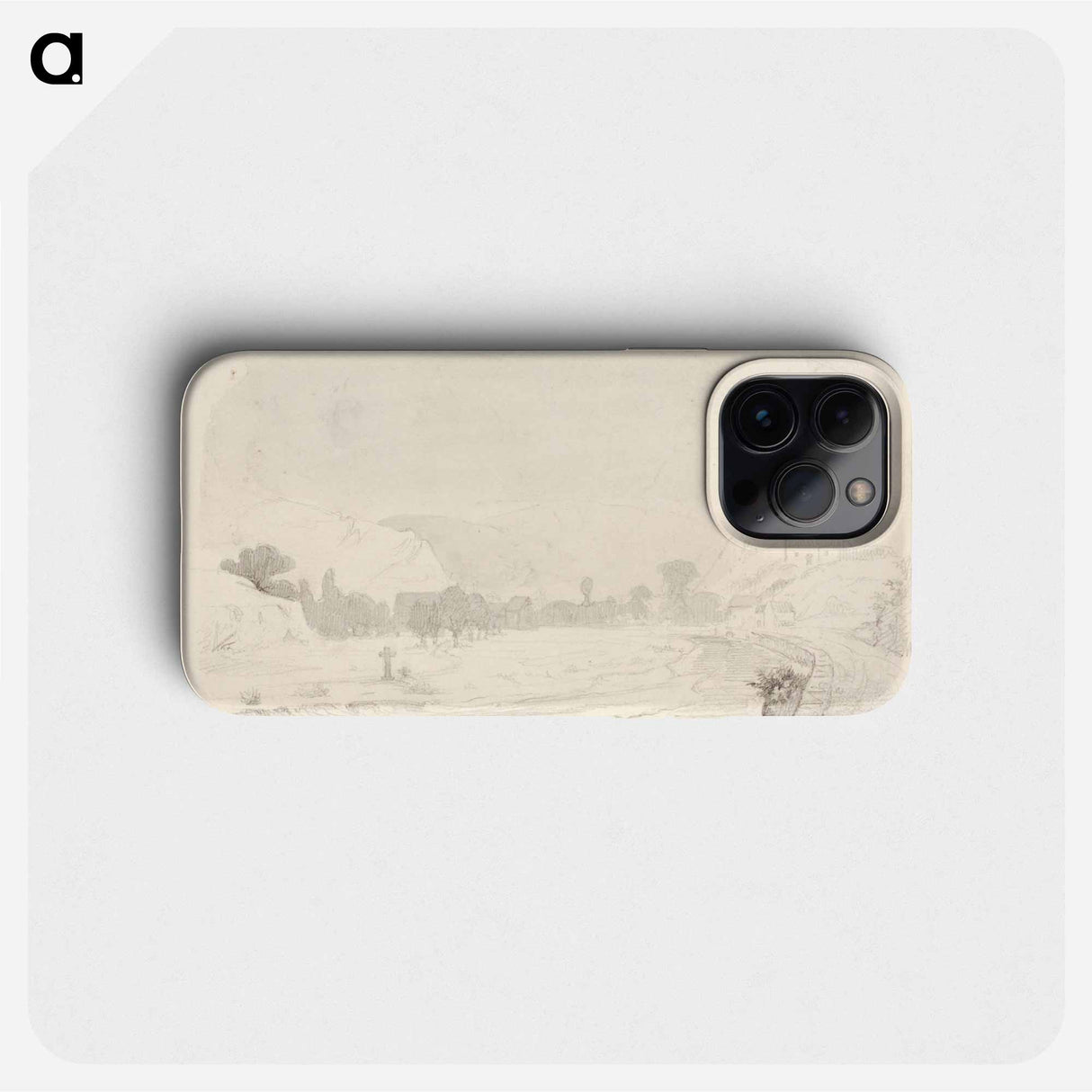 Landscape with brook, church and mountain - アンダース エクマン Phone Case.