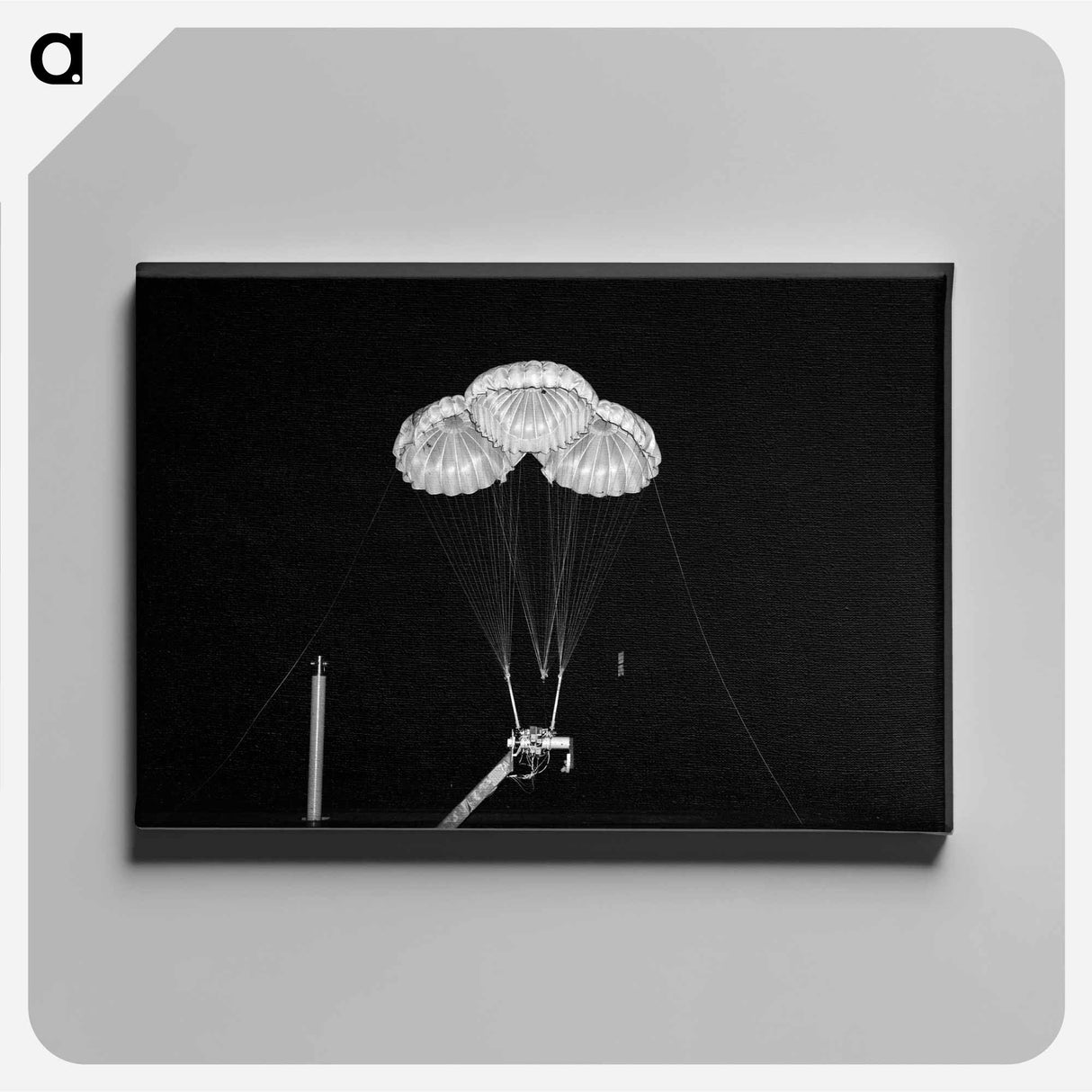アートパネル-Apollo 3 Parachute Cluster - アポロ月面着陸 Canvas.