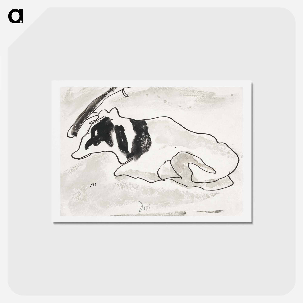 アートポストカード-Arthur Dove's Cow II - アーサー ダヴ Postcard.