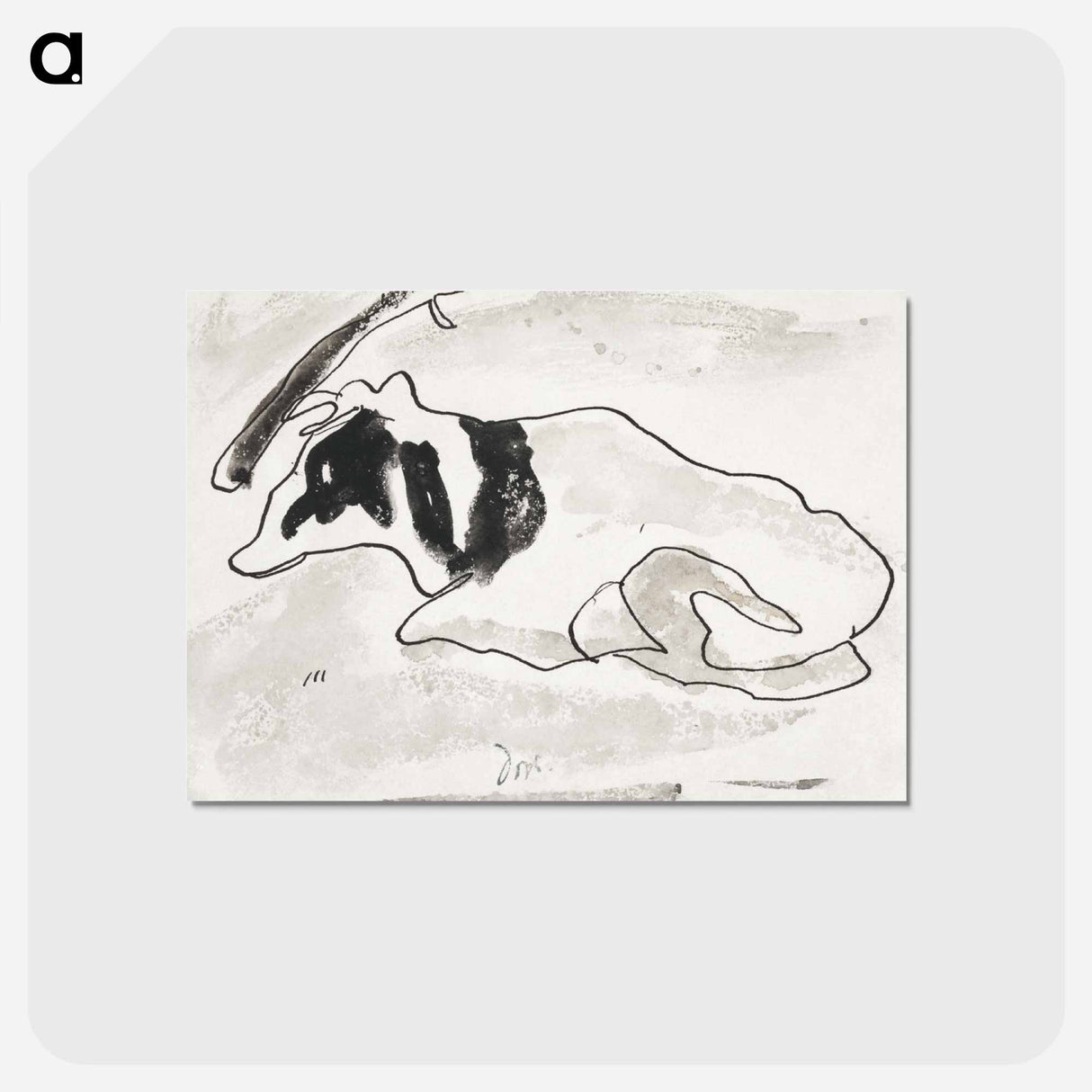 アートポストカード-Arthur Dove's Cow II - アーサー ダヴ Postcard.