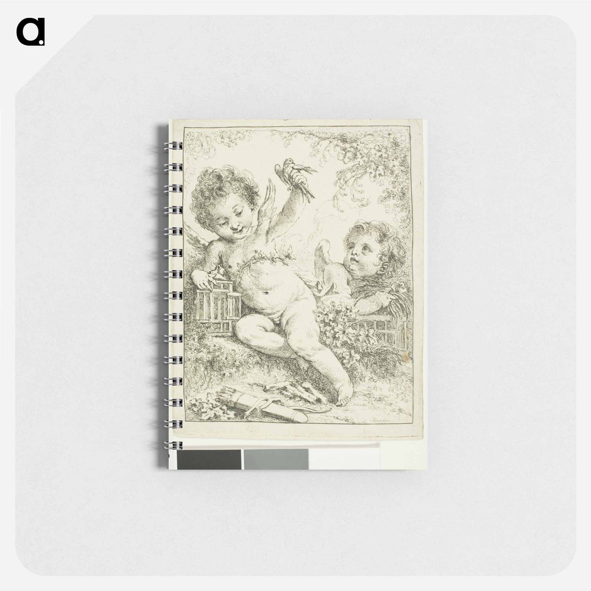 Two Putti with a Bird - フランソワ ブーシェ Memo.