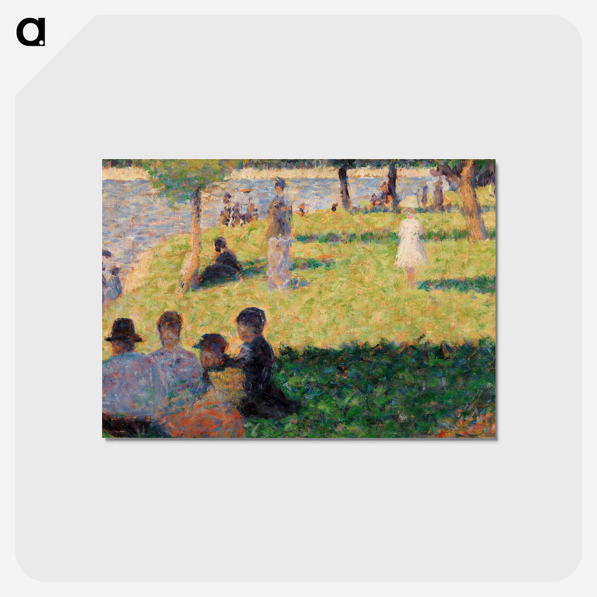 アートポストカード-Group of Figures (Study for "Un dimanche à la Grande Jatte") - ジョルジュ スーラ Postcard.