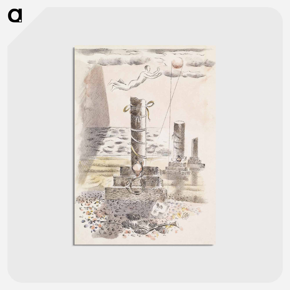 アートポストカード-Design for Urne Buriall–Sorrow - ポール ナッシュ Postcard.