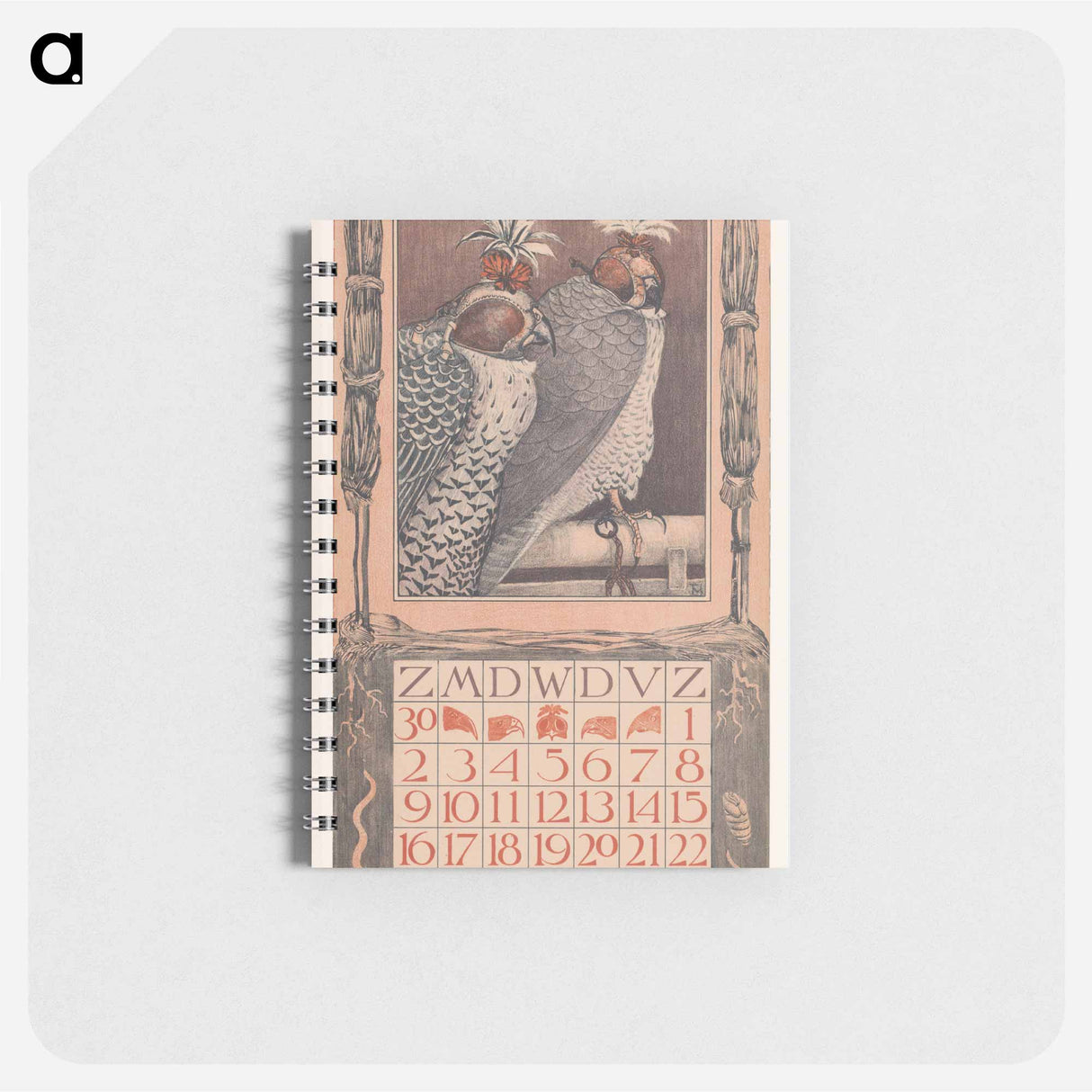 Kalenderblad november met twee valken - テオ ヴァン ホイテマ Memo.