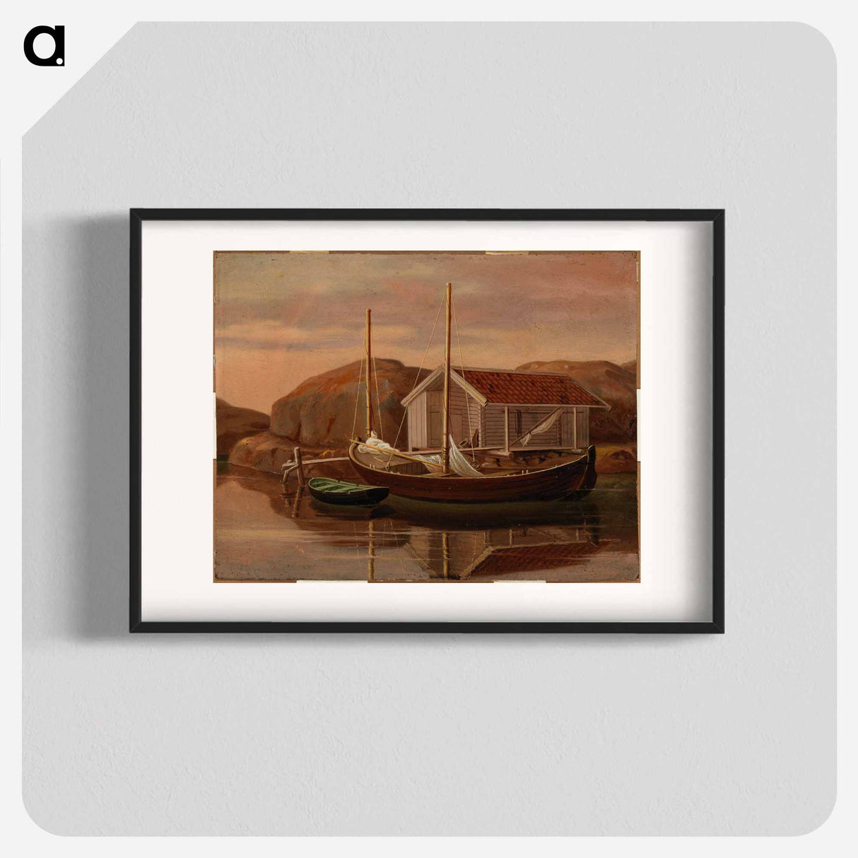 Quay and boat shed - ヴィルヘルム フォン ライト Poster.