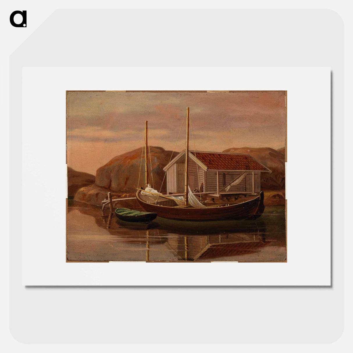 Quay and boat shed - ヴィルヘルム フォン ライト Poster.