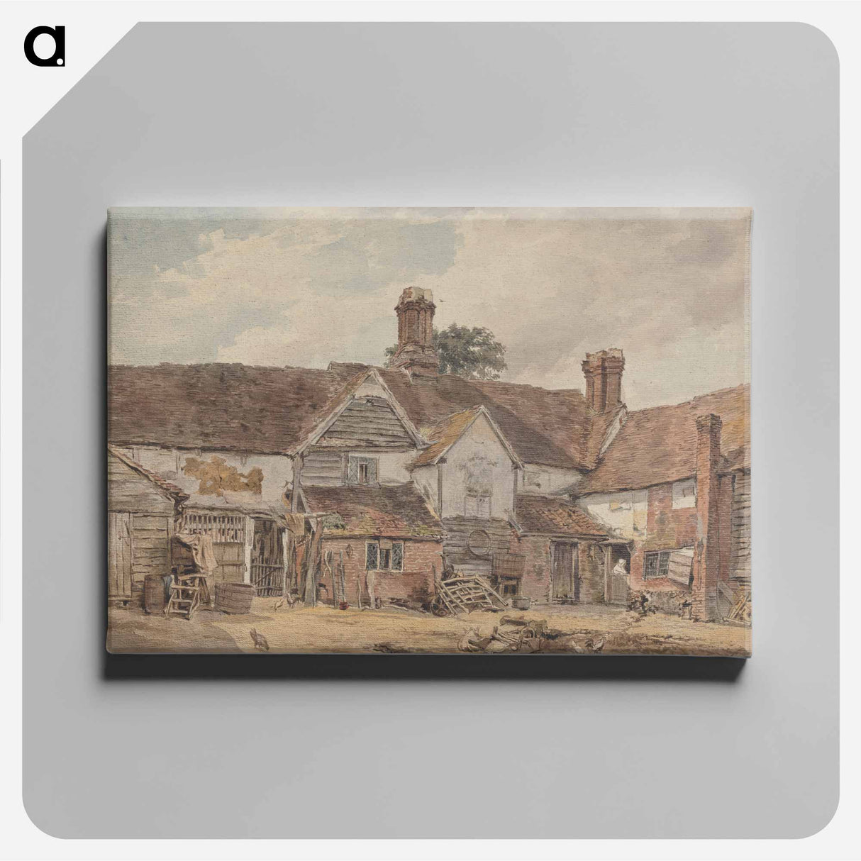 Old Farm Buildings - ウィリアム ヘンリー ハント Canvas.