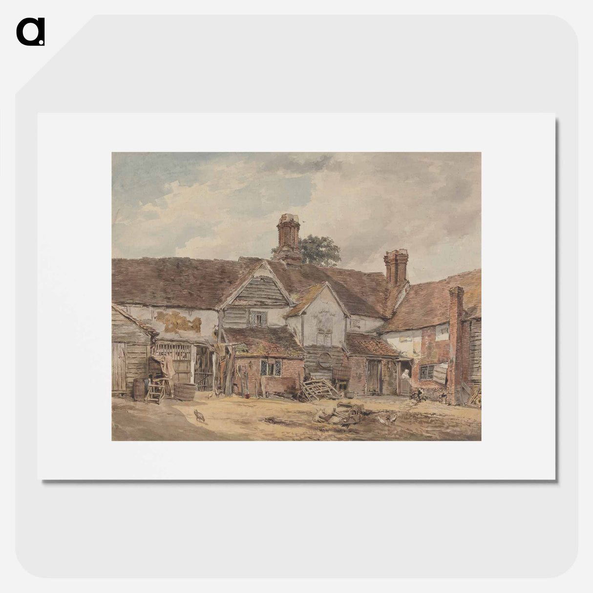 Old Farm Buildings - ウィリアム ヘンリー ハント Poster.