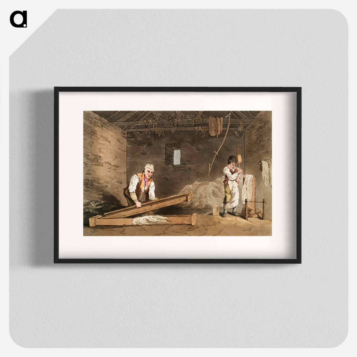 Illustration of line swinglers from The Costume of Yorkshire - 19世紀のヨークシャー Poster.