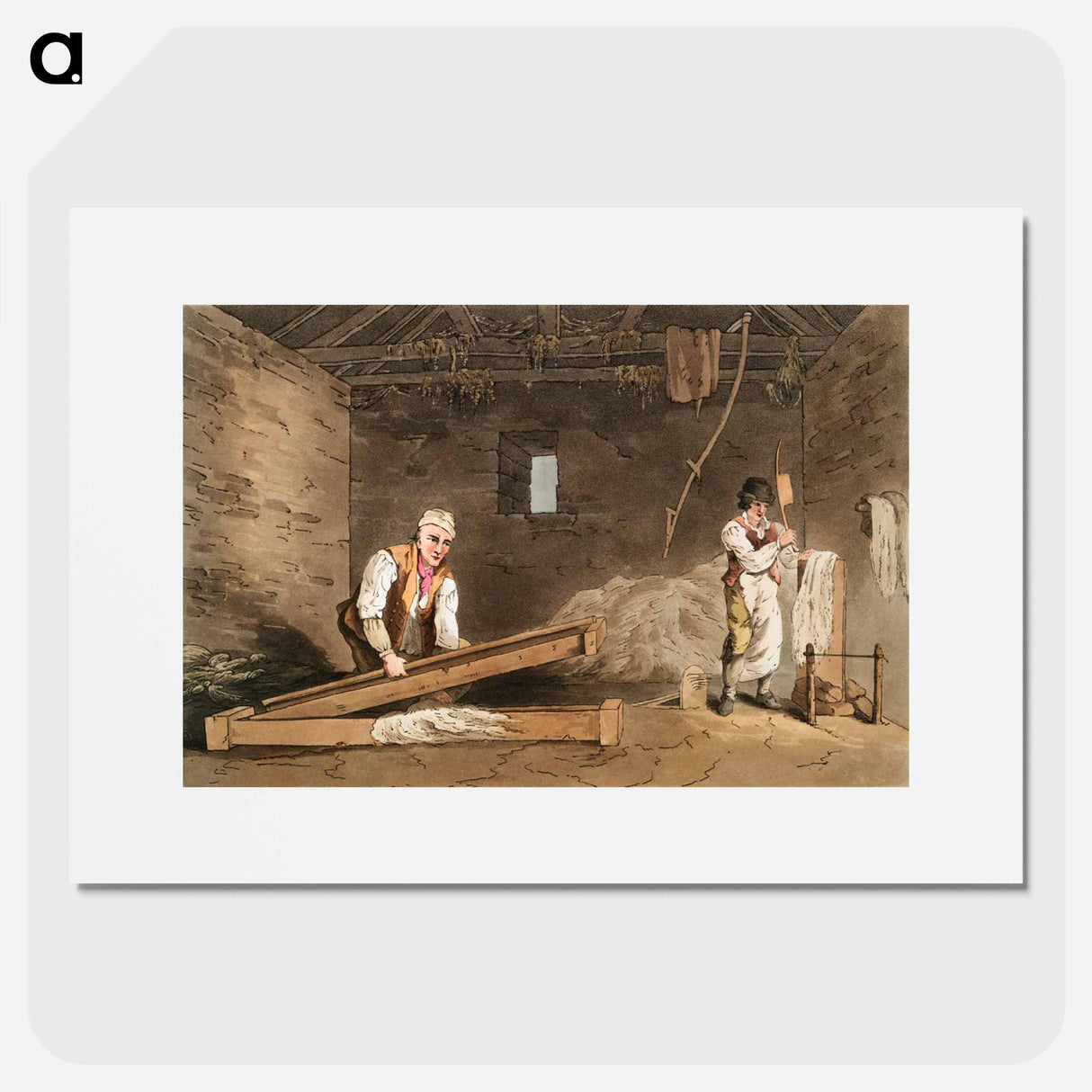 Illustration of line swinglers from The Costume of Yorkshire - 19世紀のヨークシャー Poster.