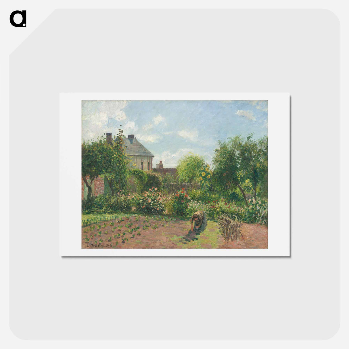 アートポストカード-The Artist's Garden at Eragny - カミーユ ピサロ Postcard.