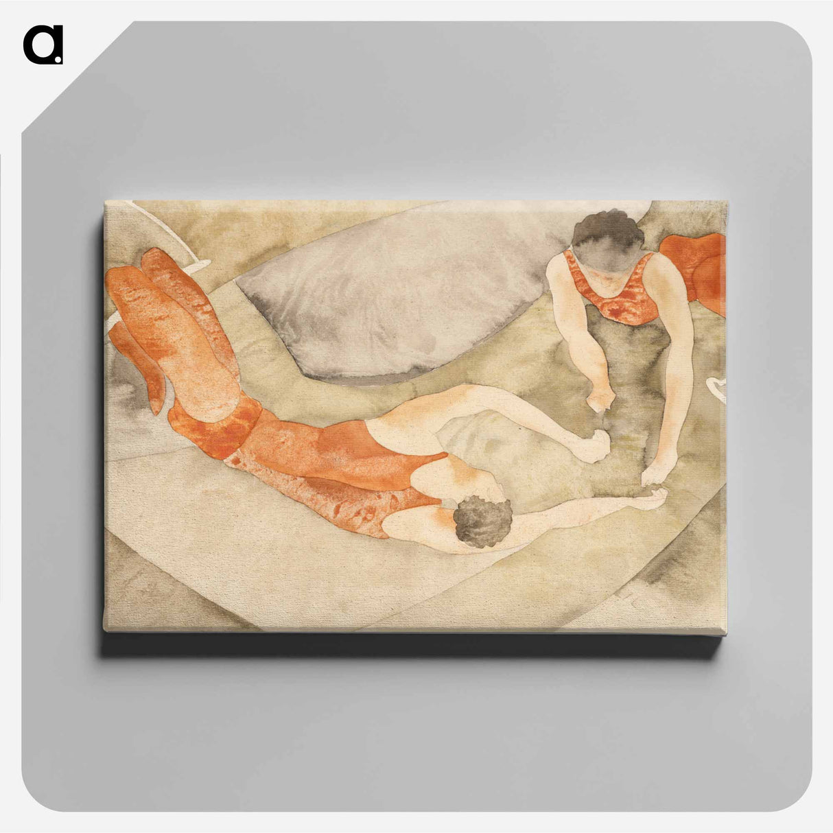 Two Trapeze Performers in Red - Charles Demuth Canvas.