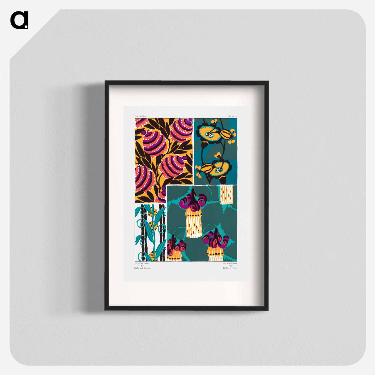 Suggestions pour étoffes et tapis: 60 motifs en couleur - E.A.セギー Poster.