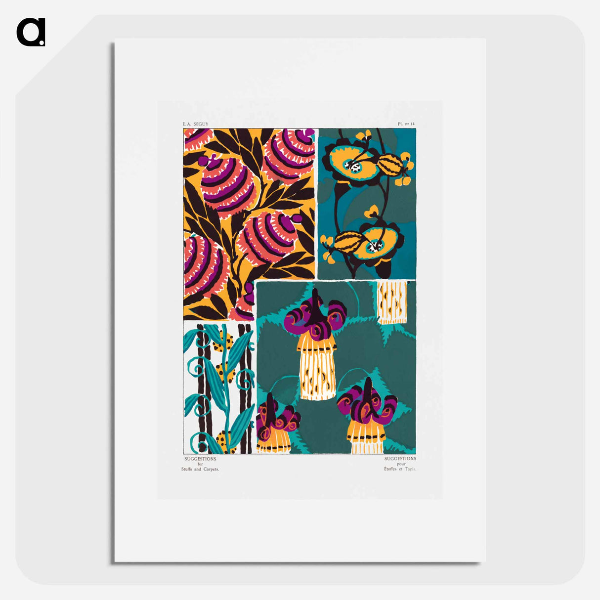 Suggestions pour étoffes et tapis: 60 motifs en couleur - E.A.セギー Poster.