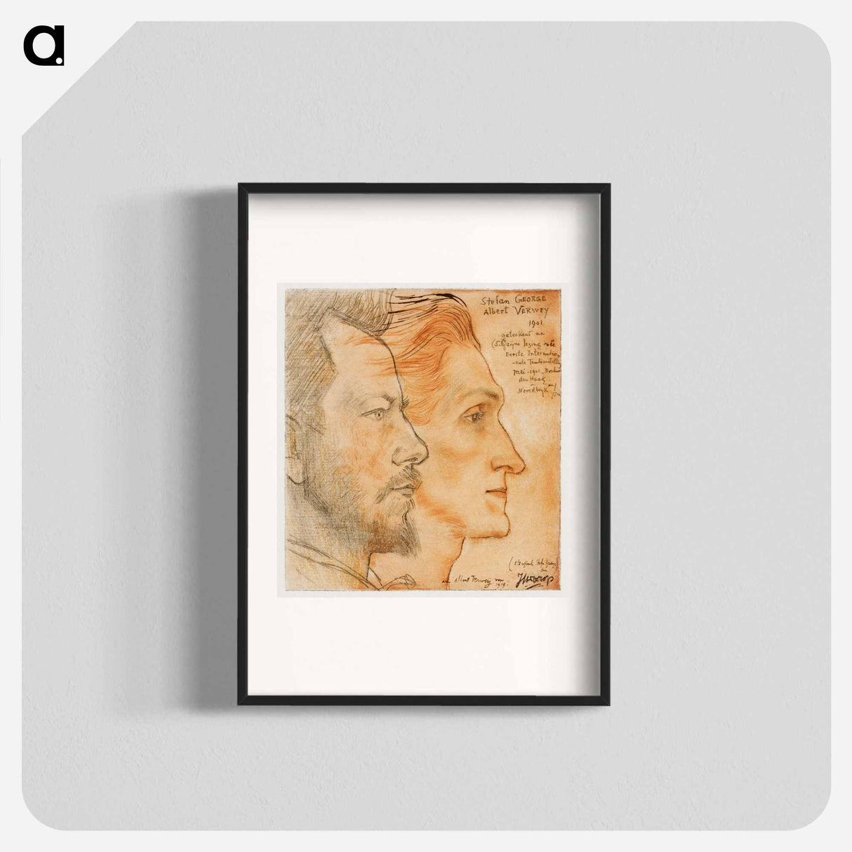 Portraits of Albert Verwey and Stefan George - ヤン・トゥーロップ Poster.