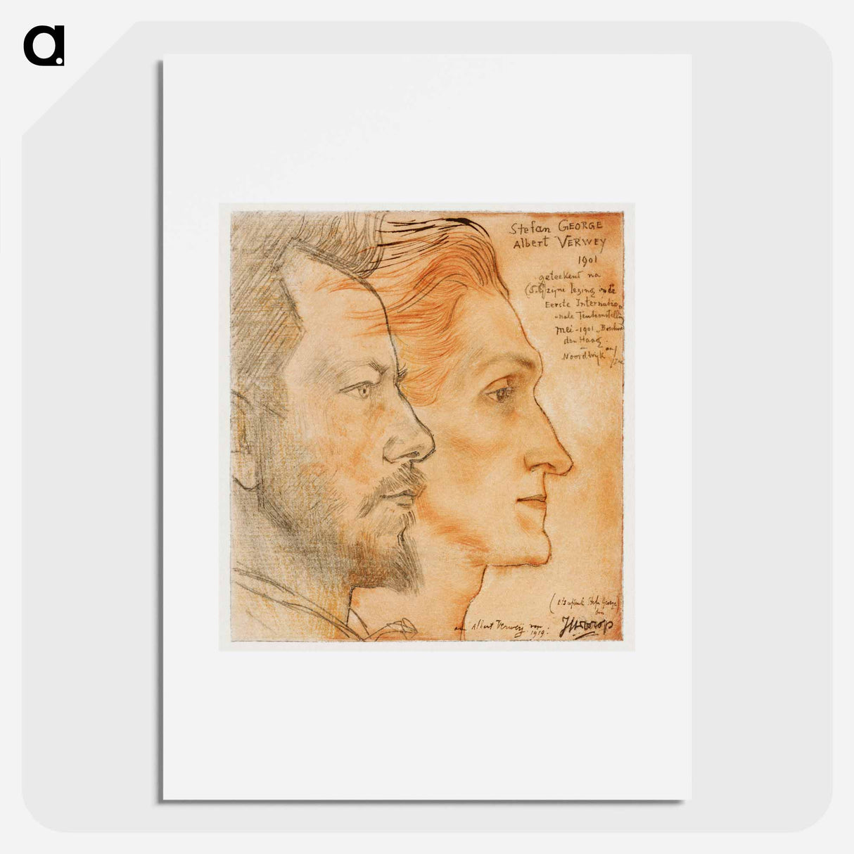 Portraits of Albert Verwey and Stefan George - ヤン・トゥーロップ Poster.