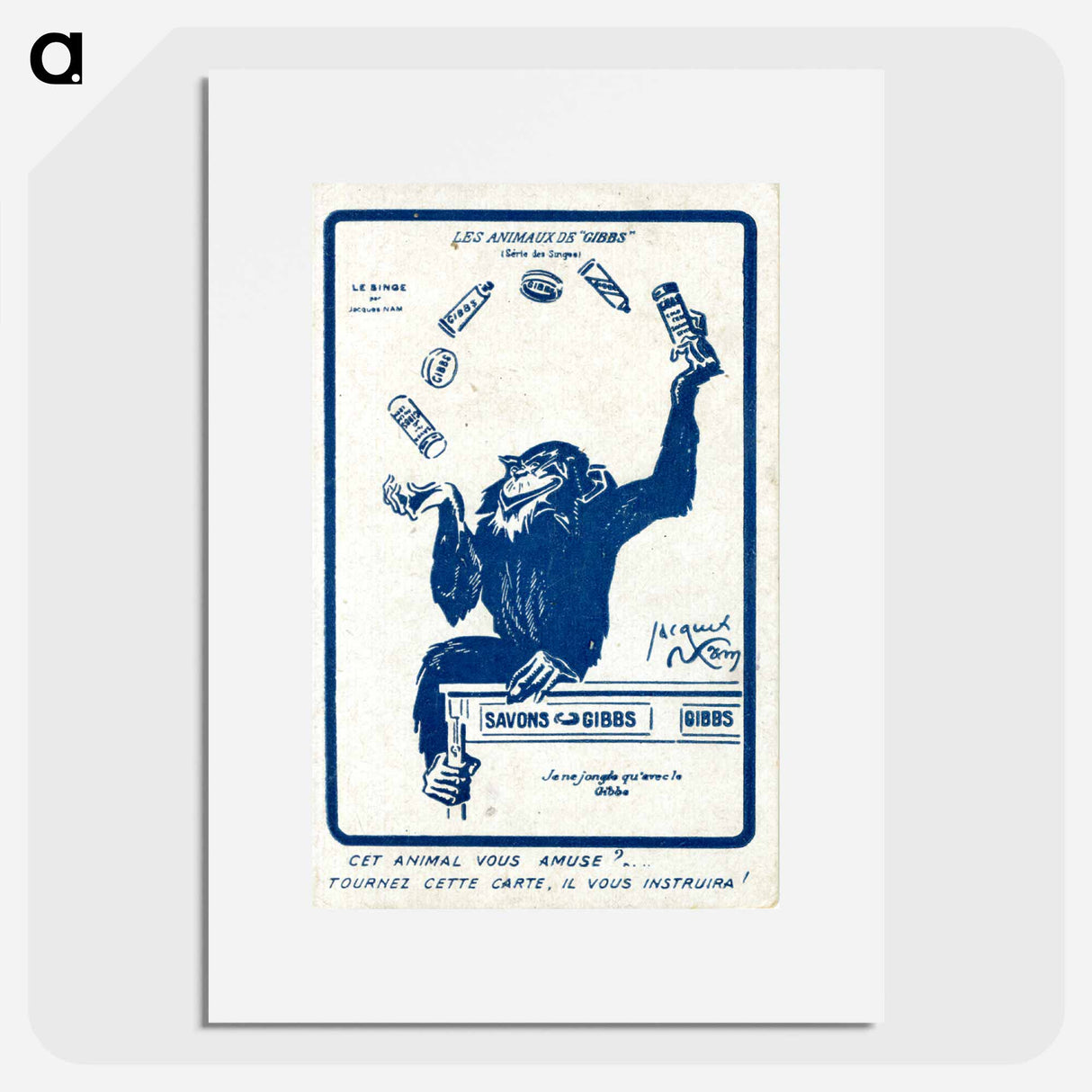 アートポスター-Animals of "Gibbs" (Monkey Series): Does This Animal Amuse You?
- 国立医学図書館 Poster.
