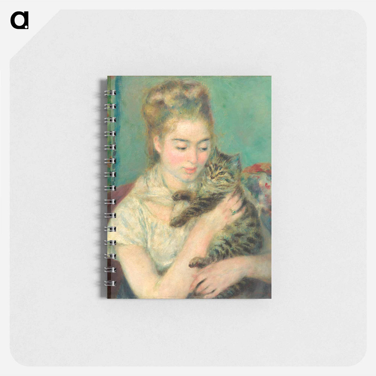 Woman with a Cat - ピエール オーギュスト ルノワール Memo.