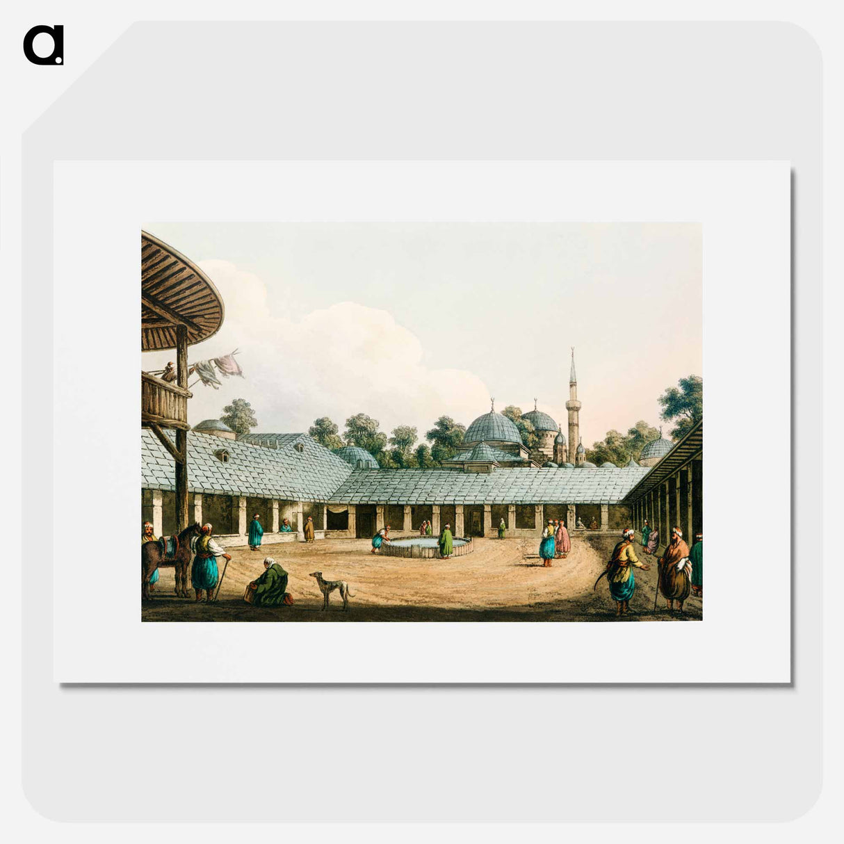 Caravansary at Borgas - View of the Ottoman Empire Poster.