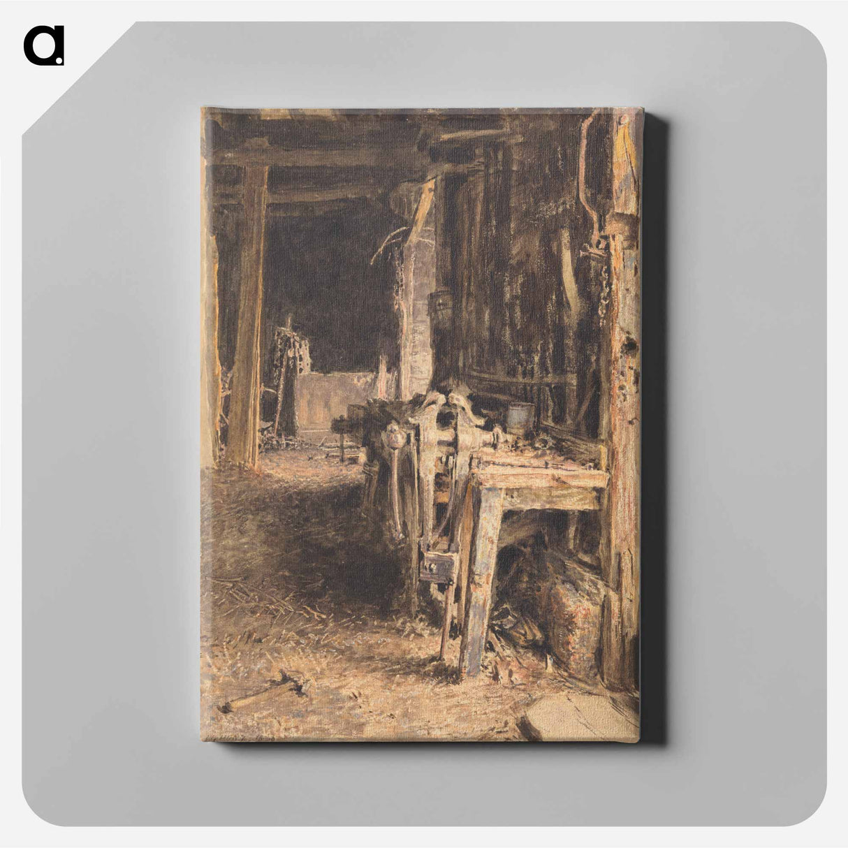 Barn Interior - William Henry Hunt Canvas.