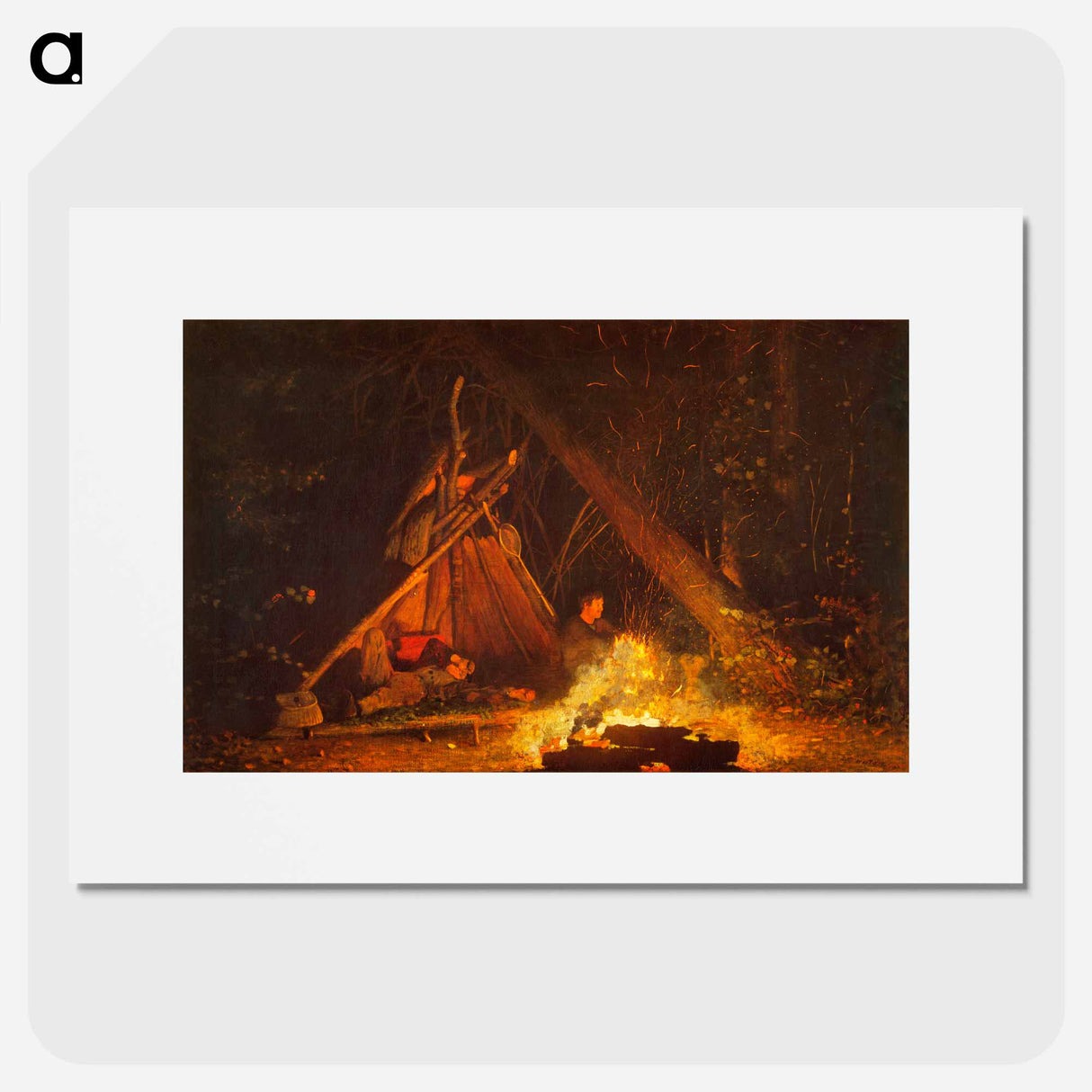 アートポスター-Camp Fire - ウィンスロー ホーマー Poster.