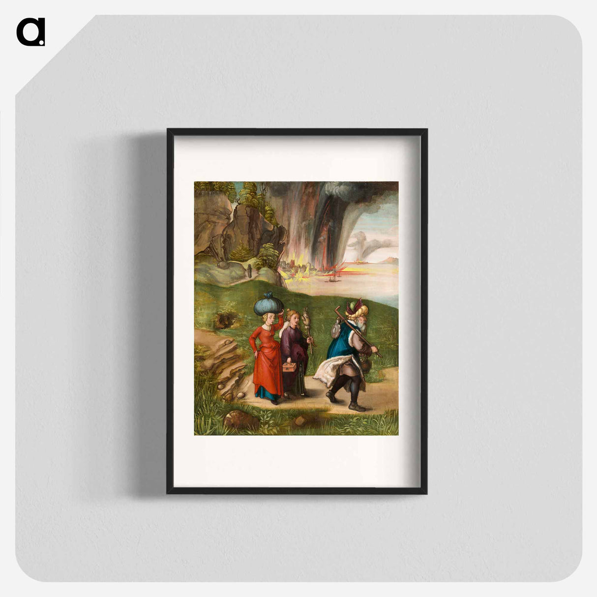 This scene is painted on the reverse side of Dürer's Madonna and Child - アルブレヒト デューラー Poster.