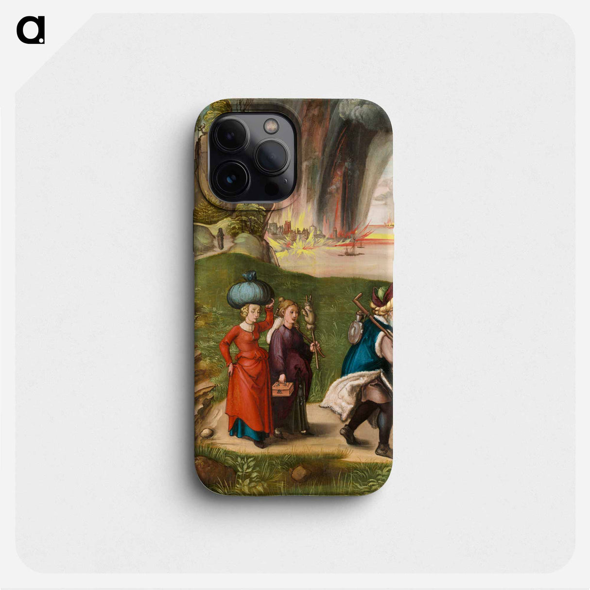 This scene is painted on the reverse side of Dürer's Madonna and Child - アルブレヒト デューラー Phone Case.