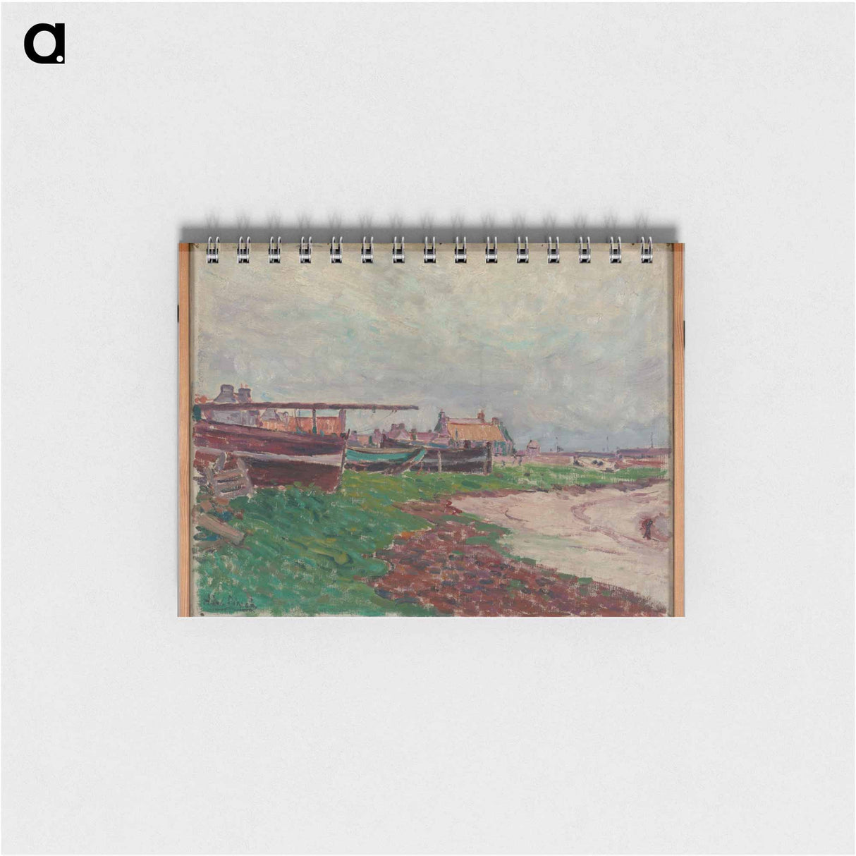 Rantakylä ja veneitä - アルフレッド ウィリアム フィンチ Memo.