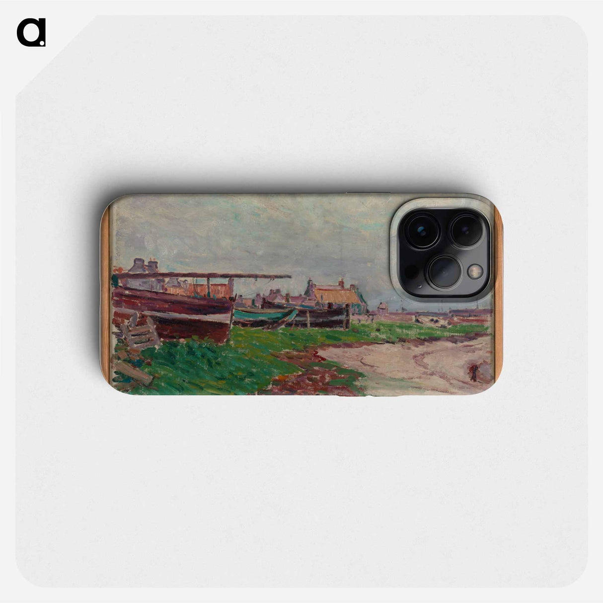 Rantakylä ja veneitä - アルフレッド ウィリアム フィンチ Phone Case.