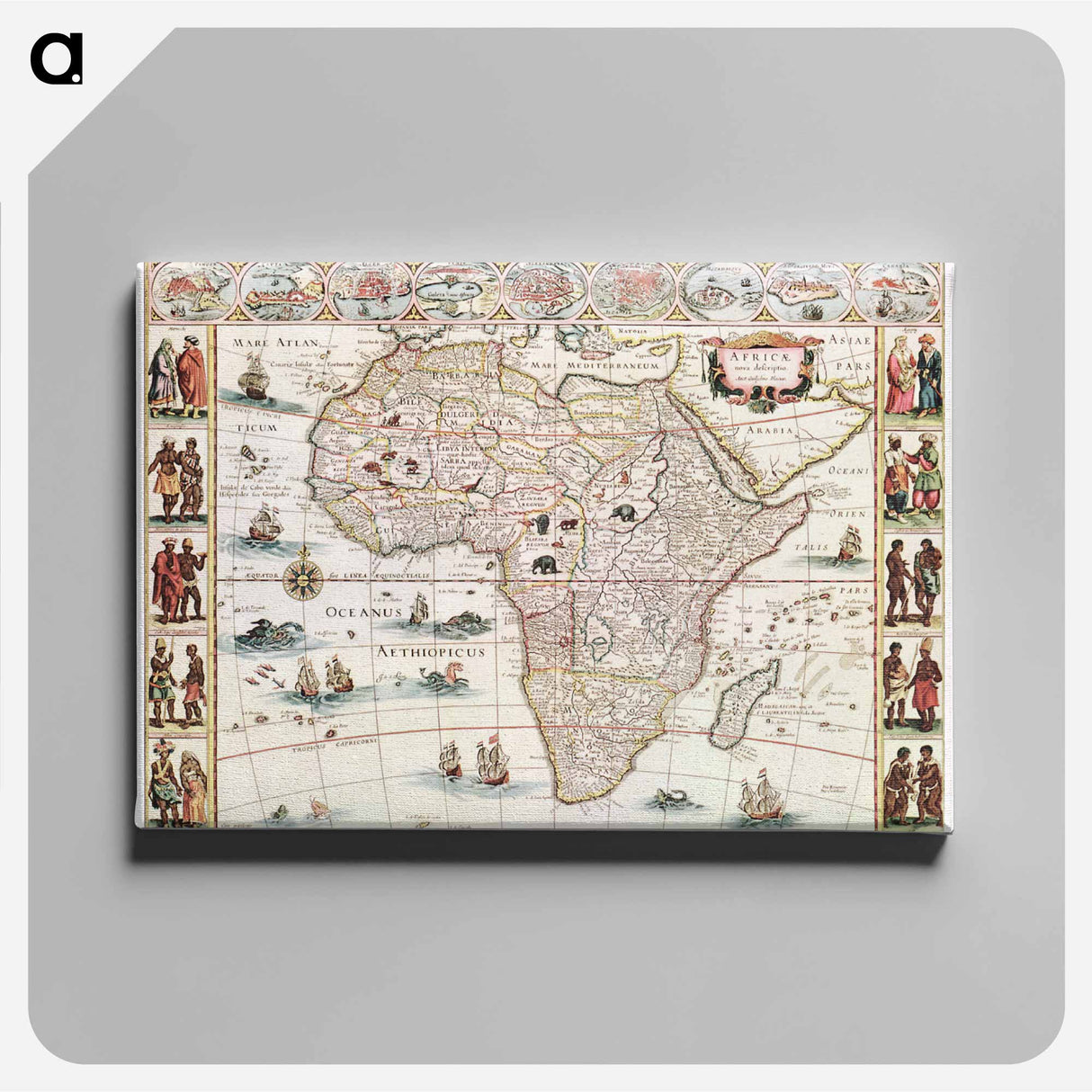 Africæ nova descriptio - アンティーク地図 Canvas.