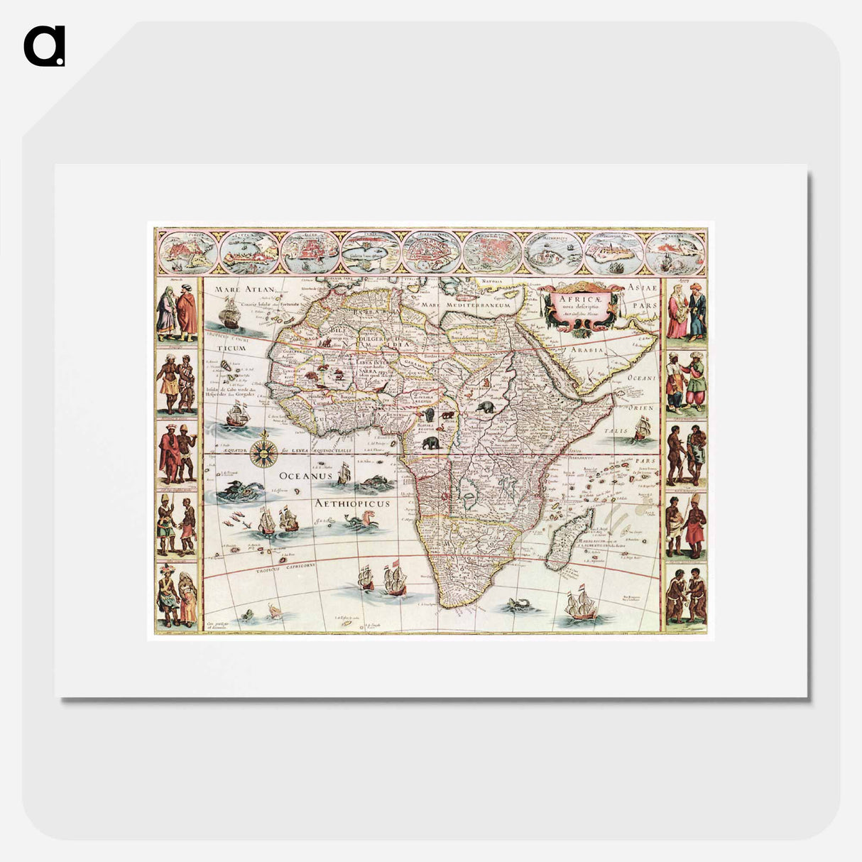 Africæ nova descriptio - アンティーク地図 Poster.