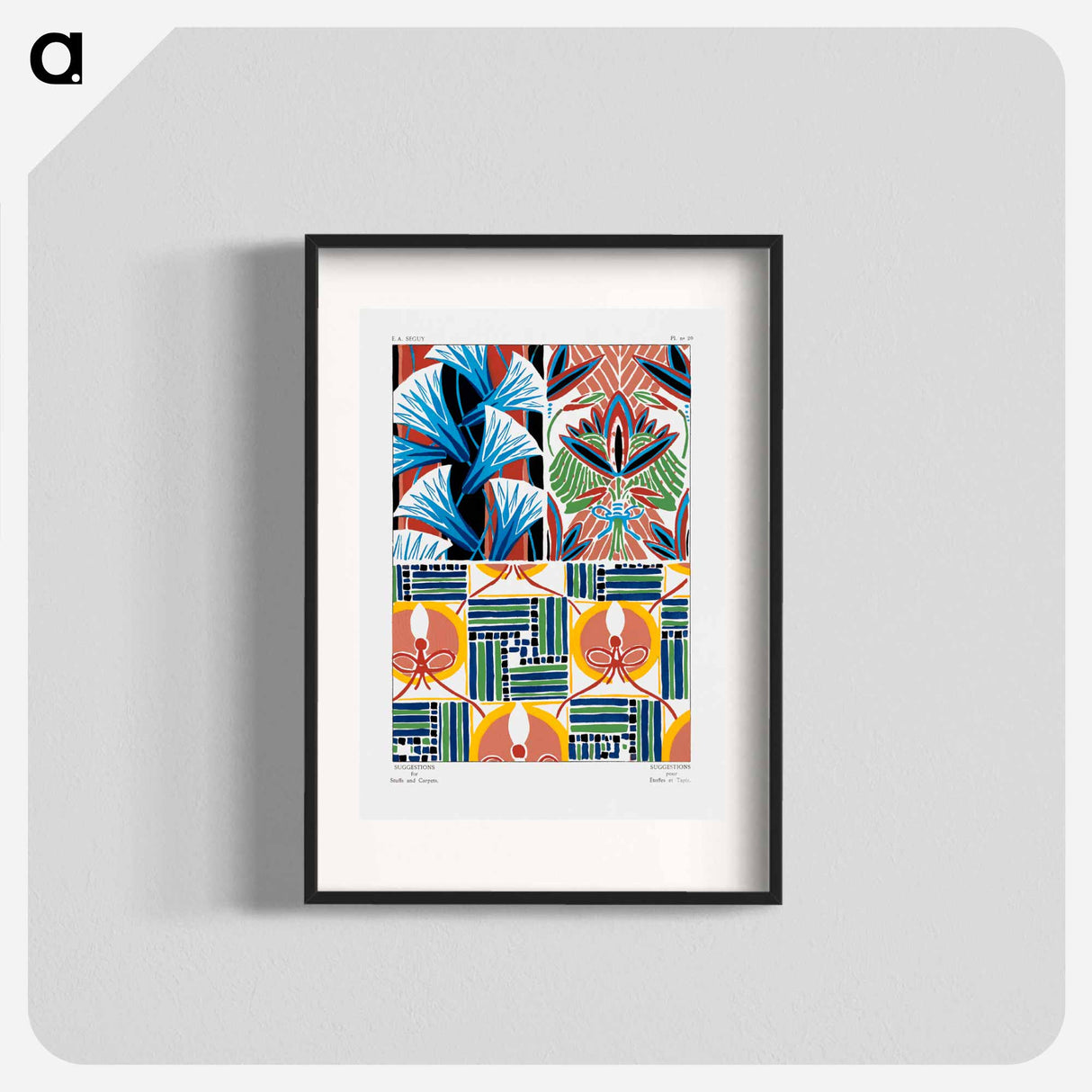 Suggestions pour étoffes et tapis: 60 motifs en couleur - E.A.セギー Poster.