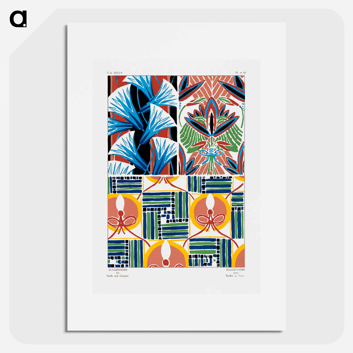 Suggestions pour étoffes et tapis: 60 motifs en couleur - E.A.セギー Poster.