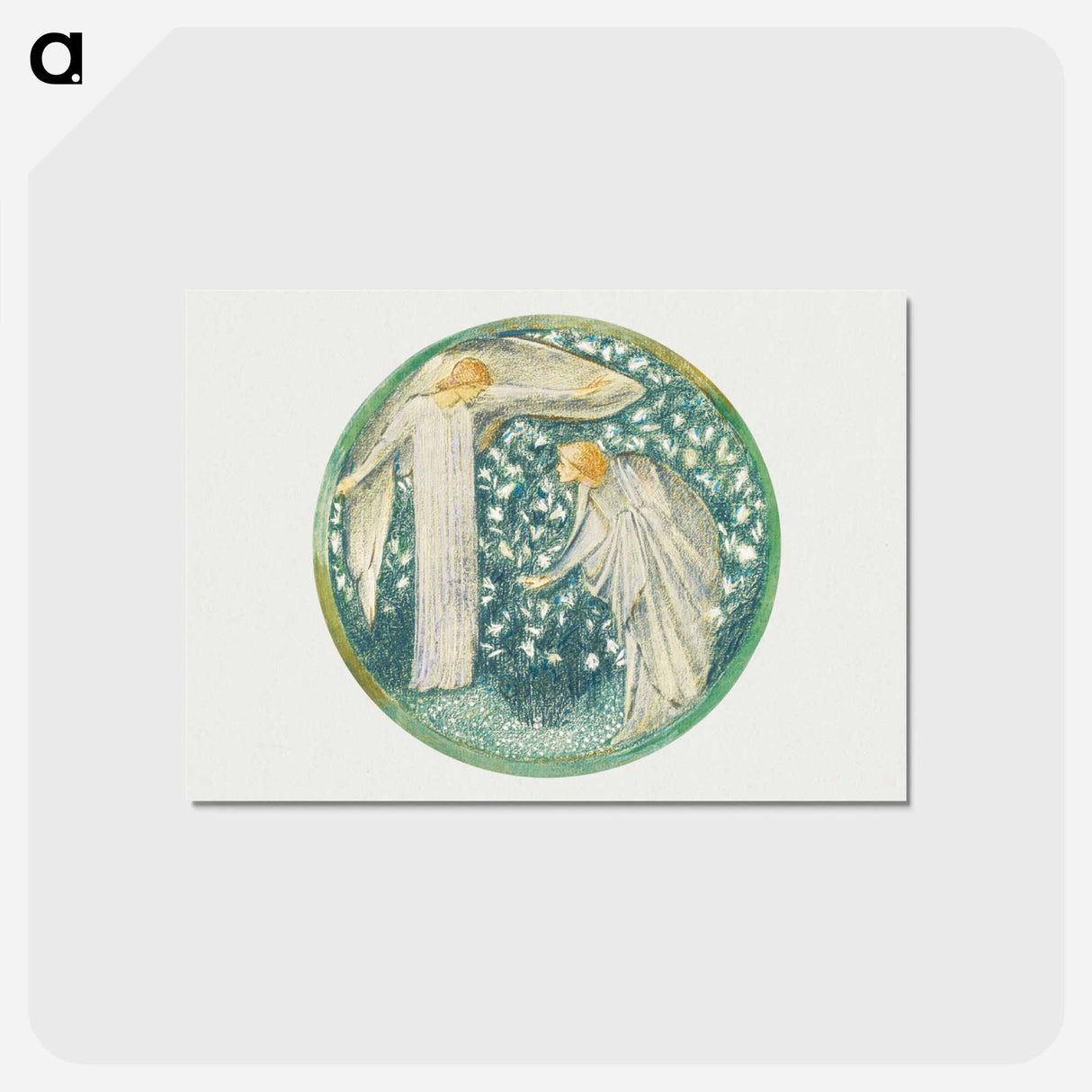 アートポストカード-White Garden from The Flower Book - エドワード バーン ジョーンズ Postcard.
