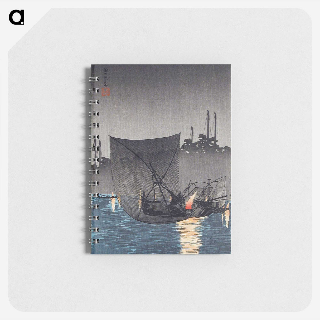 アートメモ帳-Tsukuda Island, Fishing Nets at Night - 高橋 宏明 Memo.