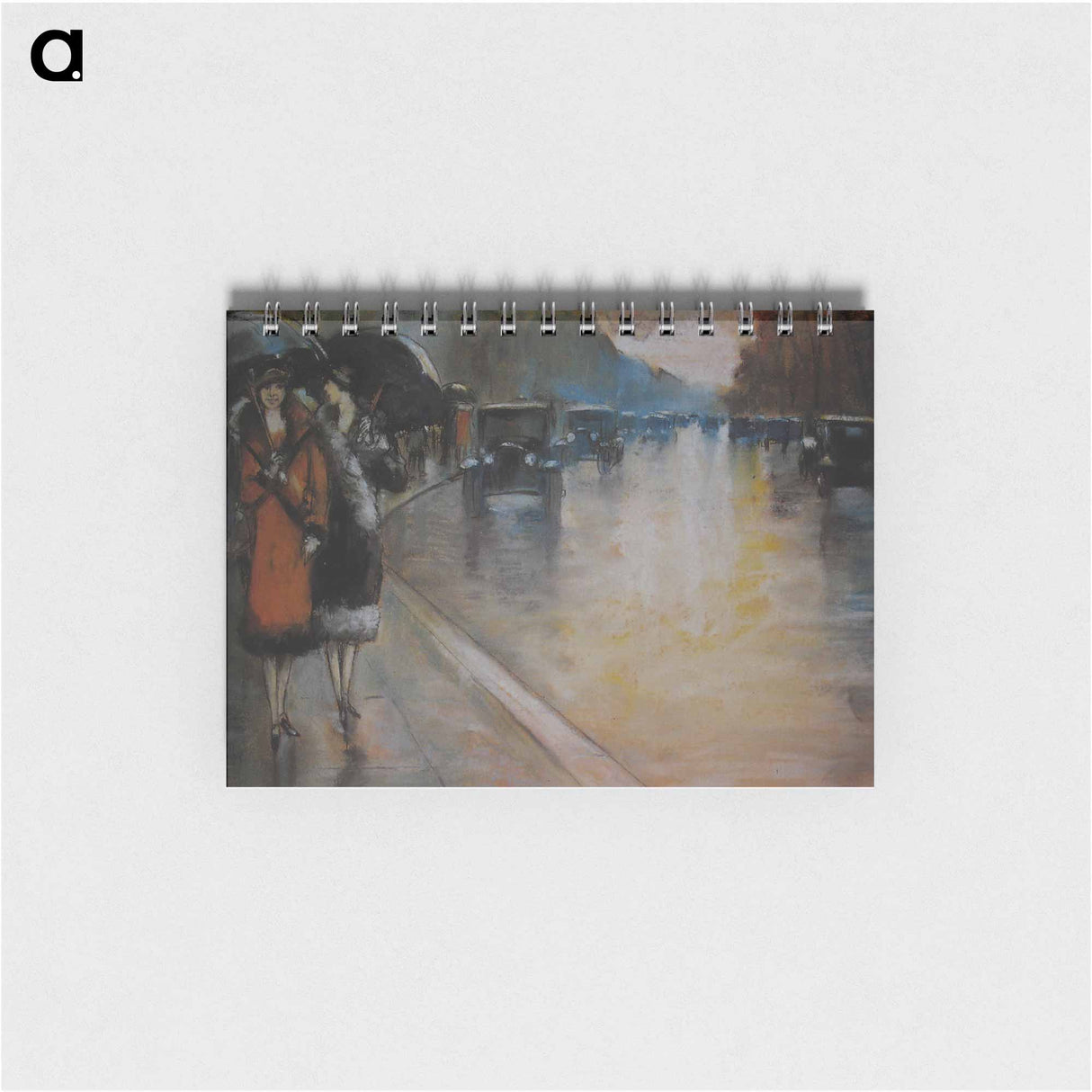 アートメモ帳-Berliner Straße mit Droschken in Regen - レッサー ユリィ Memo.