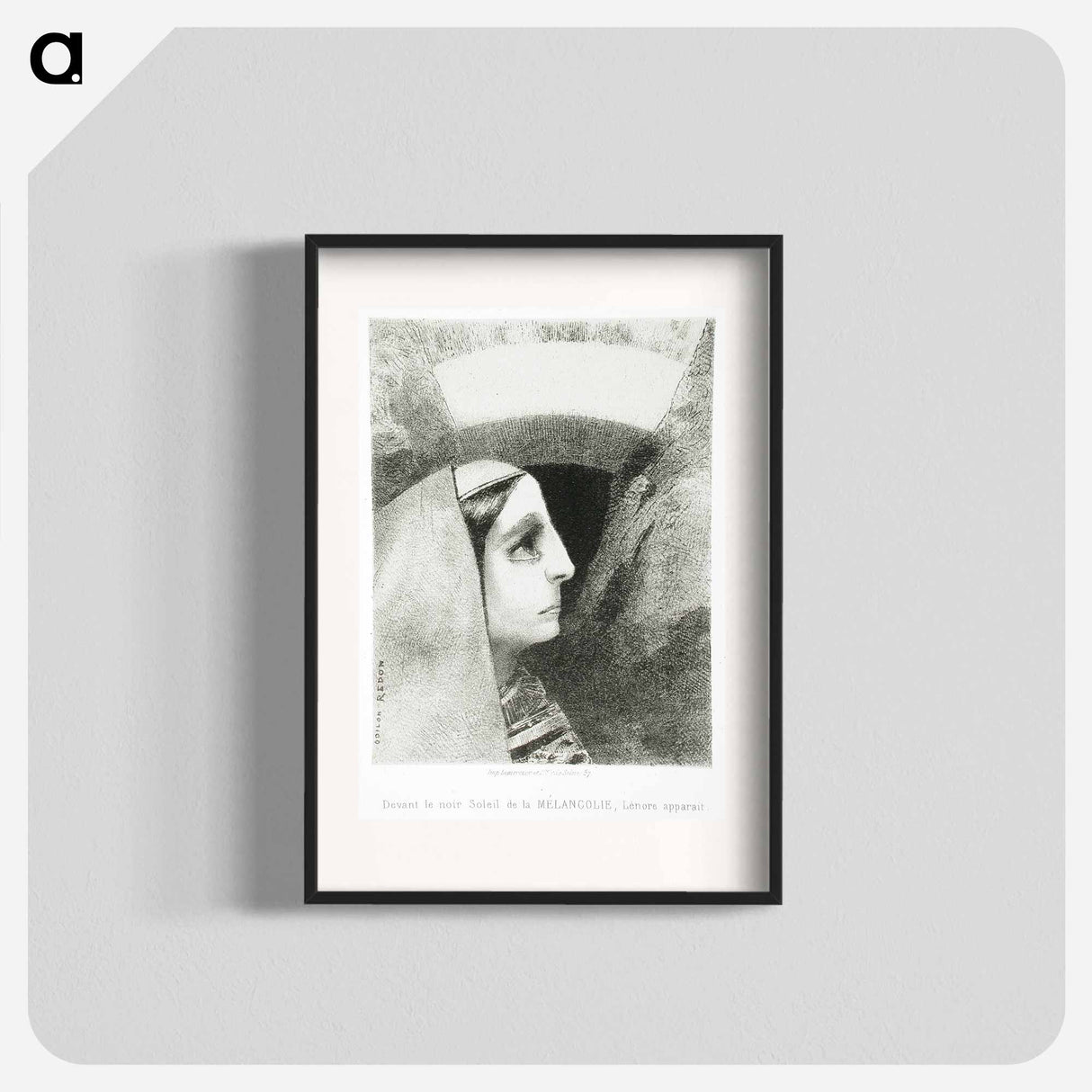 アートポスター-À Edgar Poe (Devant le noir soleil de la Mélancolie, Lénore apparaît) - オディロン ルドン Poster.