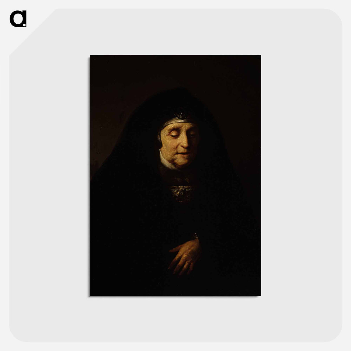 アートポストカード-Portrait of an aged woman in oriental costume by Rembrandt van Rijn - レンブラント ファン レイン Postcard.
