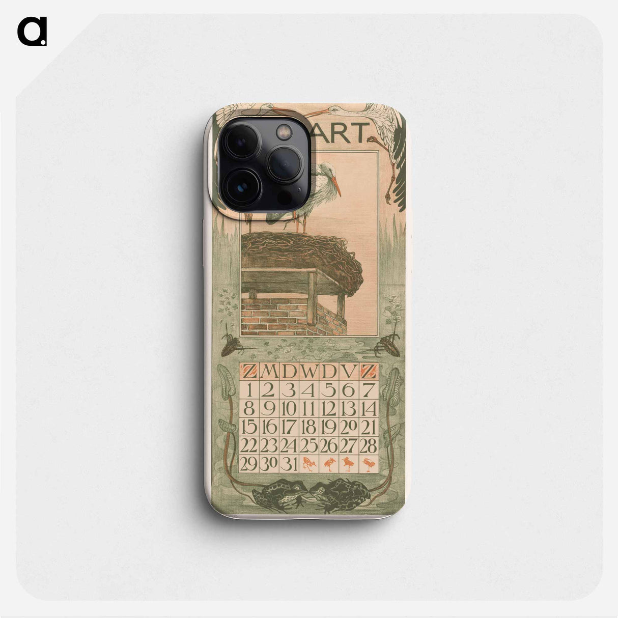 Calendar design with flowers - Theo van Hoytema Phone Case.