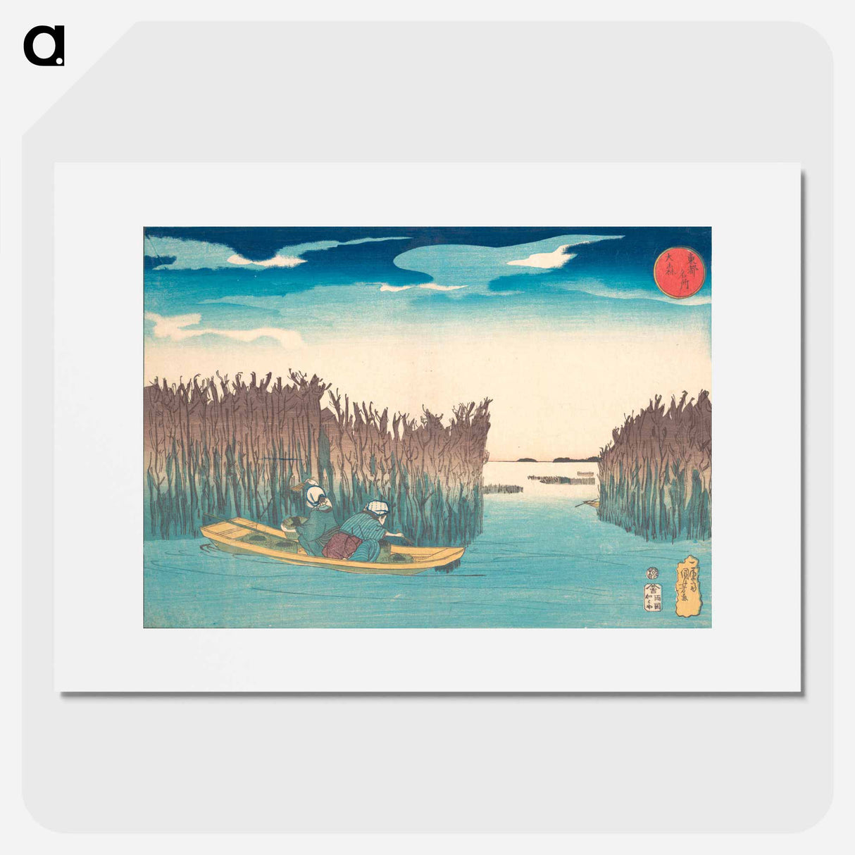 アートポスター-Seaweed Gatherers at Omori - 歌川 国芳 Poster.